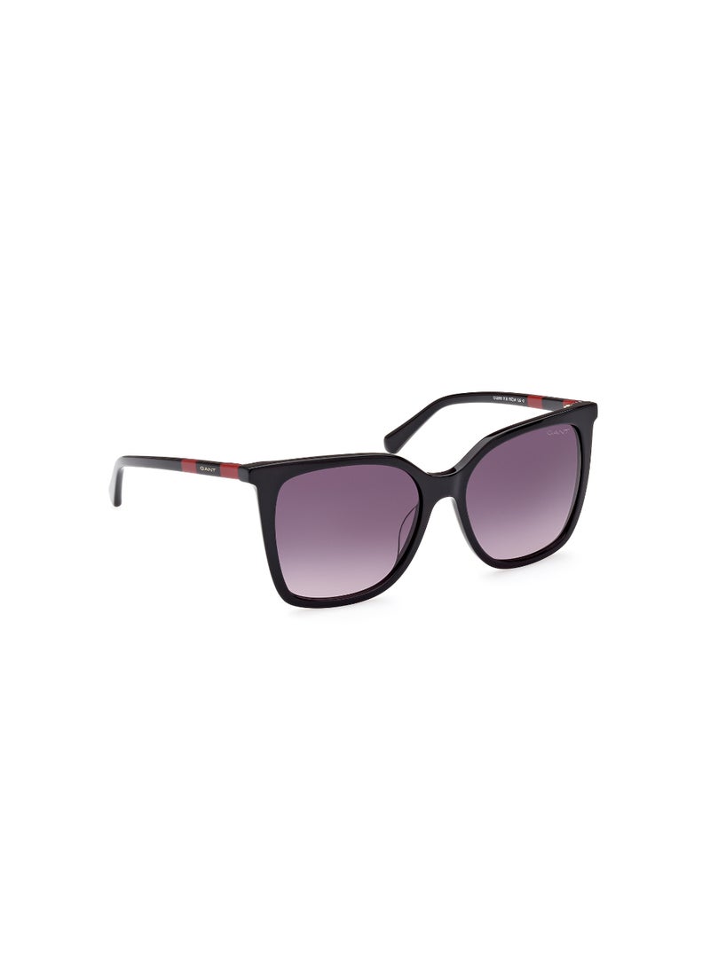 GANT Women's UV Protection Butterfly Shape Acetate Sunglasses GA809301B55 - Lens Size: 55 Mm - Shiny Black - Image 3